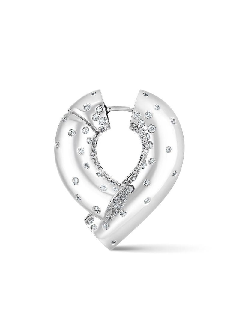 18k White Gold Large Oera Diamond Hoop Earrings