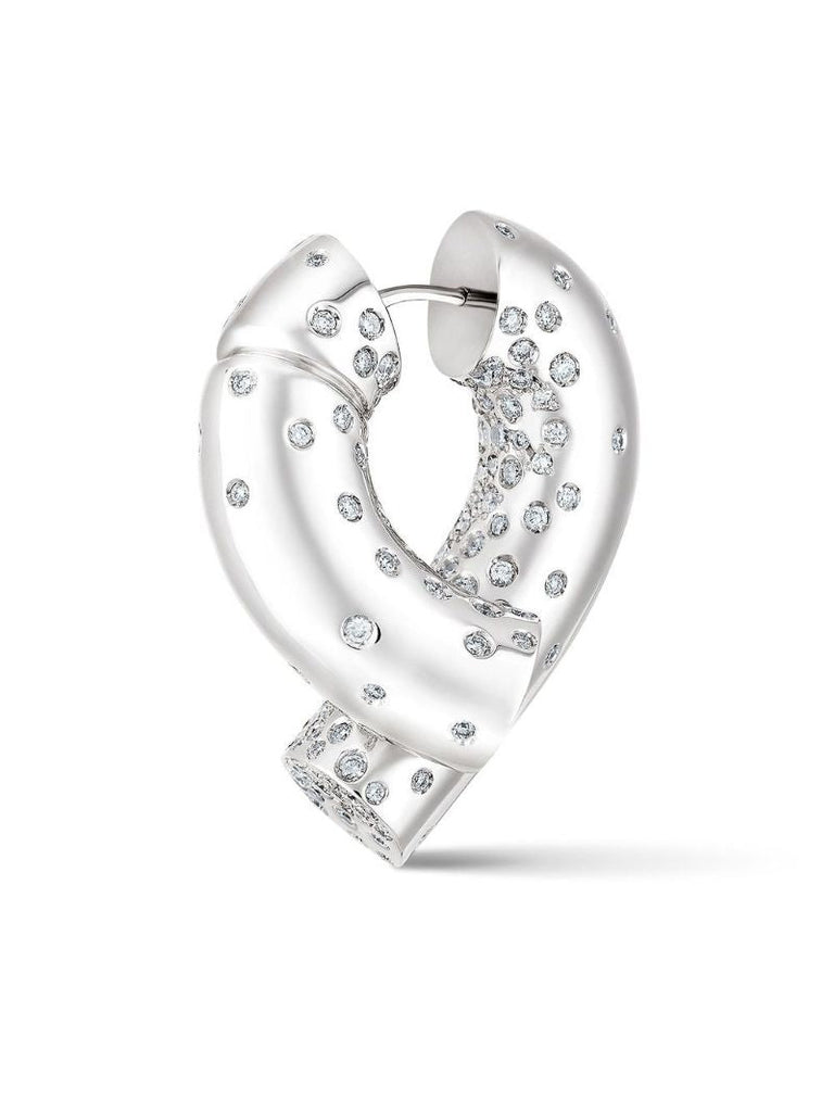 18k White Gold Large Oera Diamond Hoop Earrings
