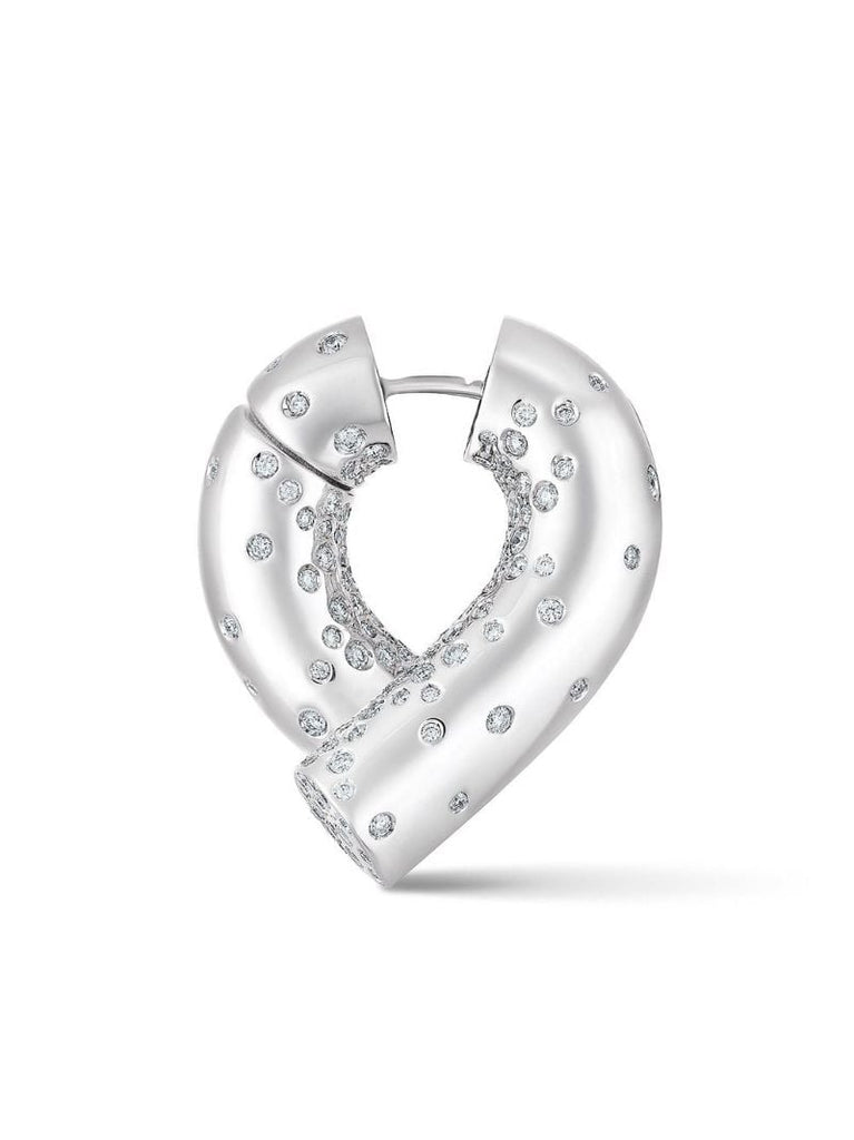 18k White Gold Large Oera Diamond Hoop Earrings