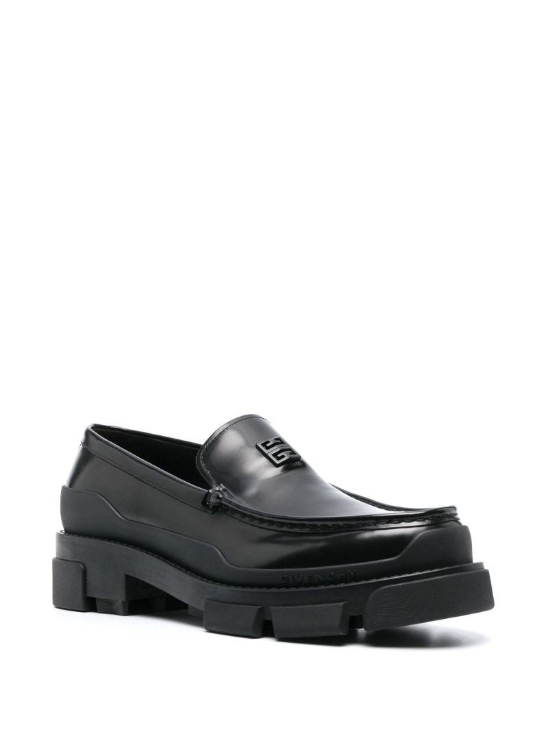 Black Terra Brushed Leather Loafers