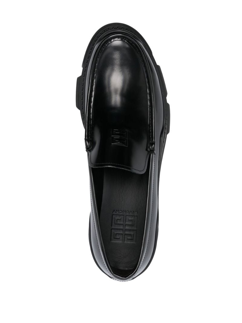 Black Terra Brushed Leather Loafers