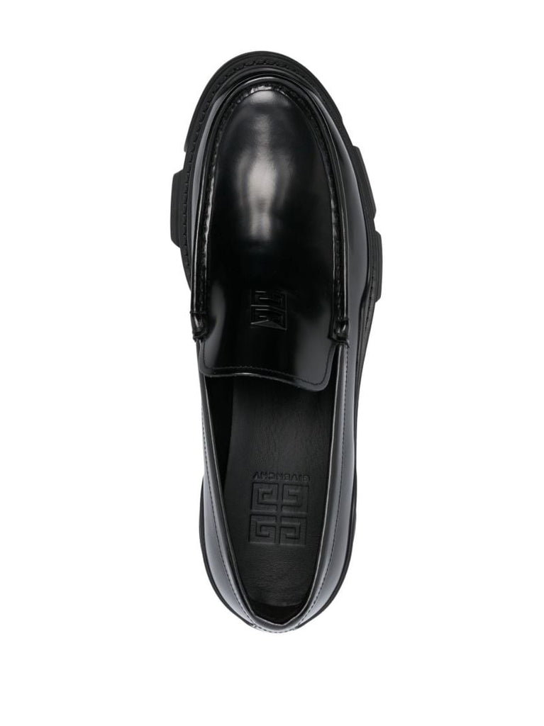 Black Terra Brushed Leather Loafers