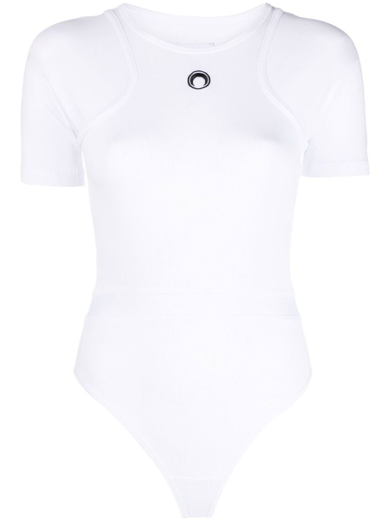 White Logo-embroidered Bodysuit