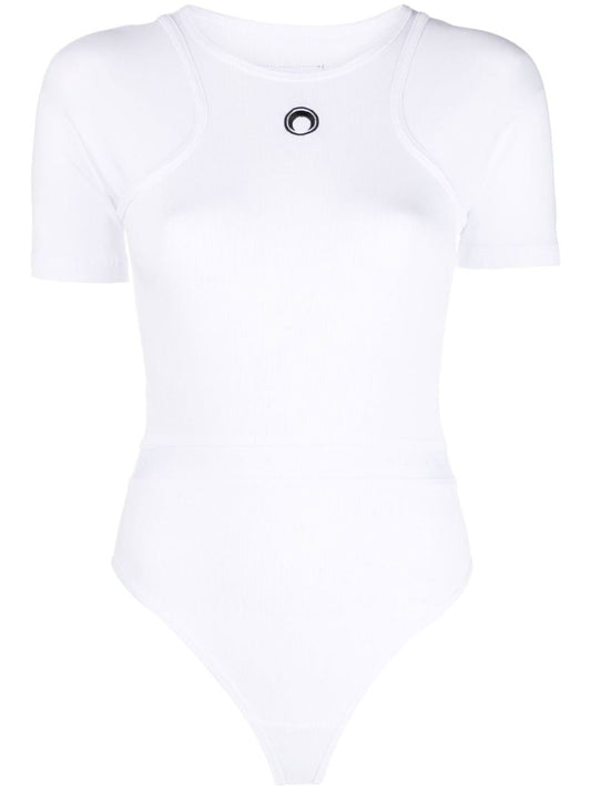 White Logo-embroidered Bodysuit