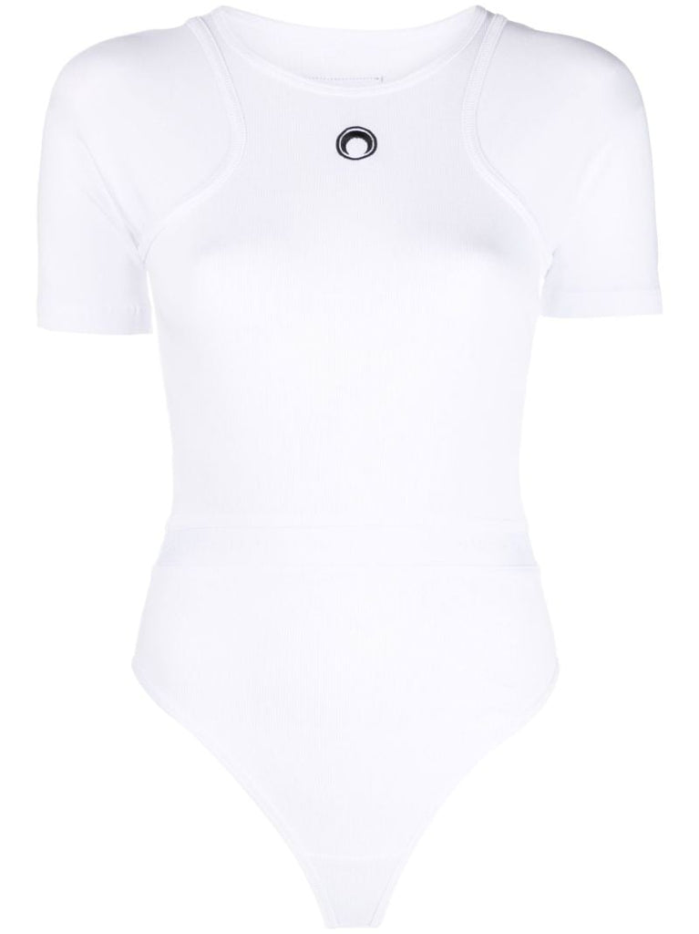 White Logo-embroidered Bodysuit