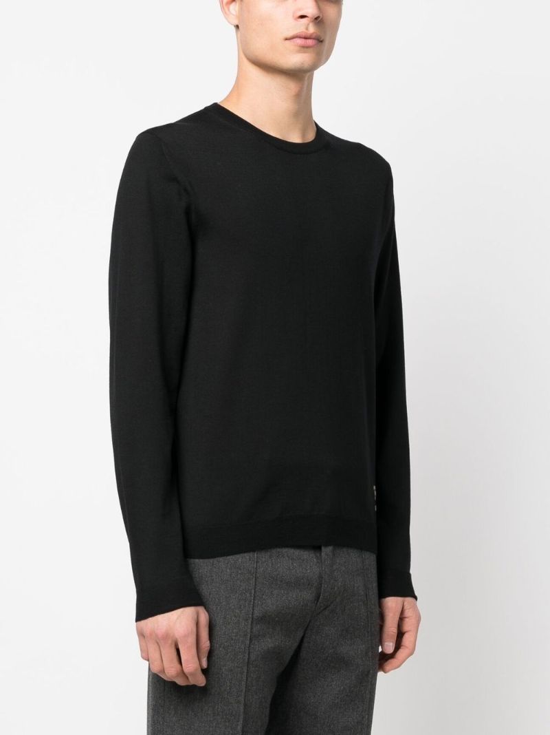 Black Logo-embroidered Wool Sweater
