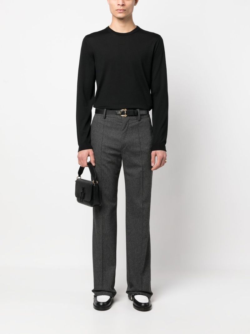 Black Logo-embroidered Wool Sweater