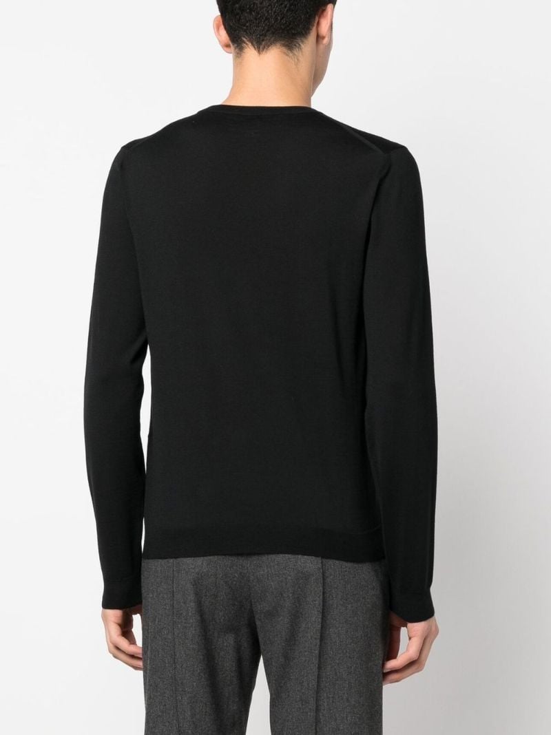 Black Logo-embroidered Wool Sweater