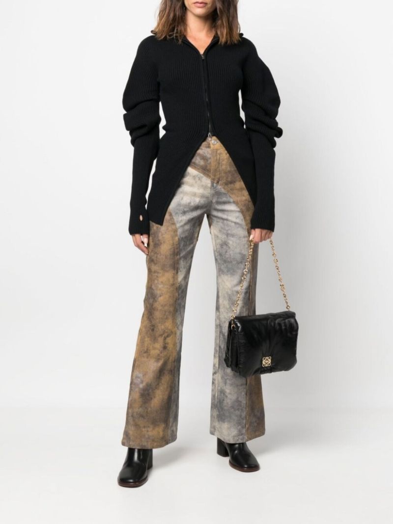 Black Goya Puffer Leather Shoulder Bag