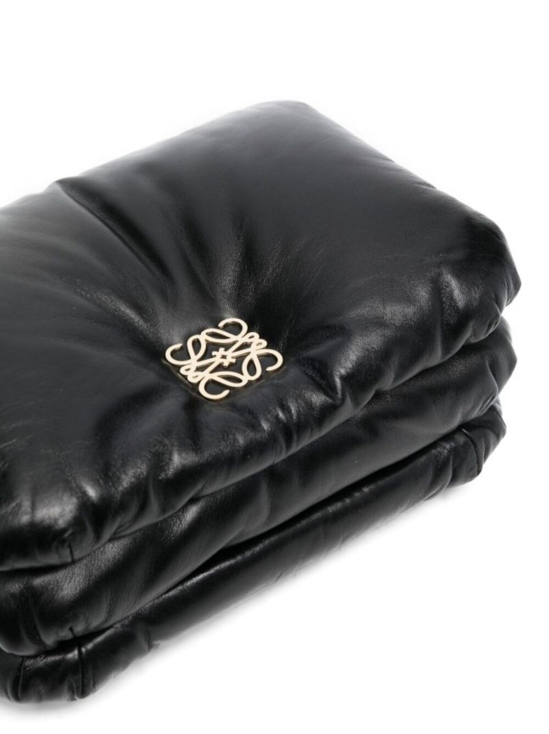 Black Goya Puffer Leather Shoulder Bag