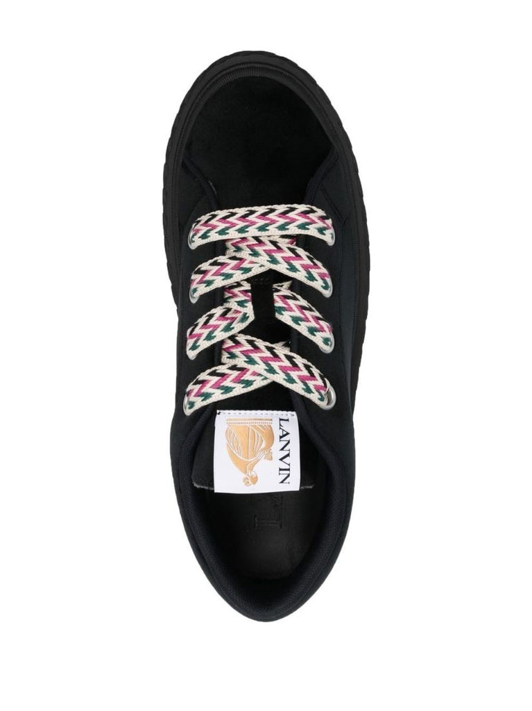 Black Contrast Lace Low-top Sneakers