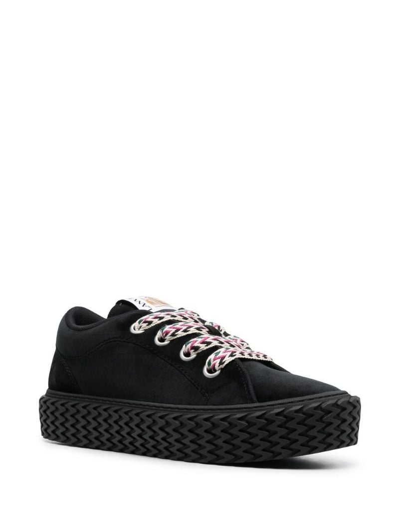 Black Contrast Lace Low-top Sneakers