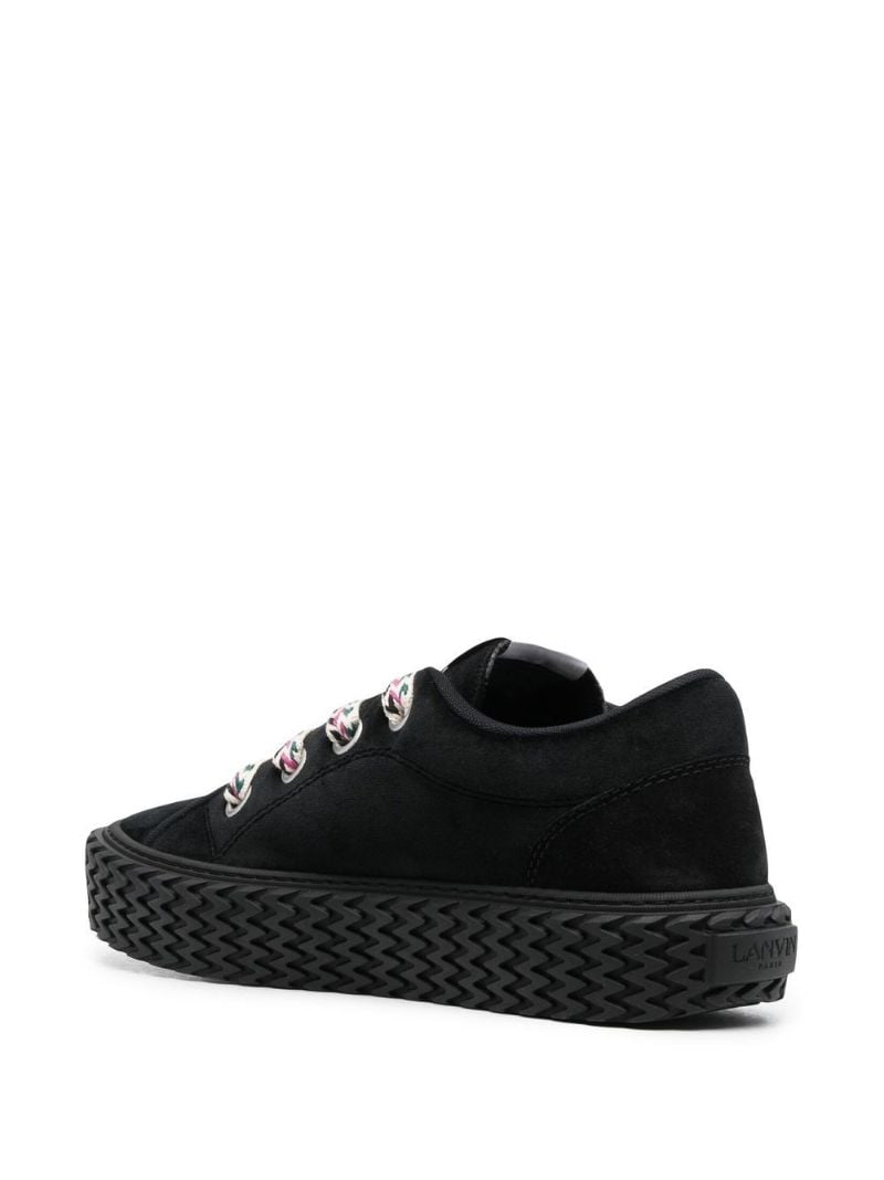 Black Contrast Lace Low-top Sneakers