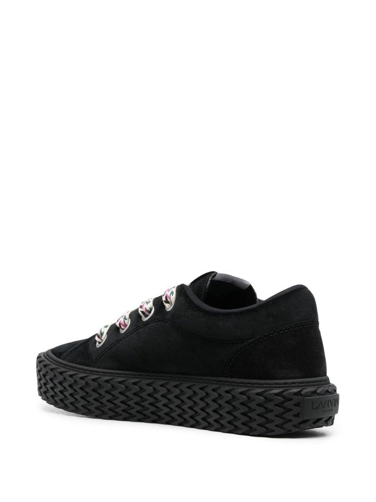 Black Contrast Lace Low-top Sneakers