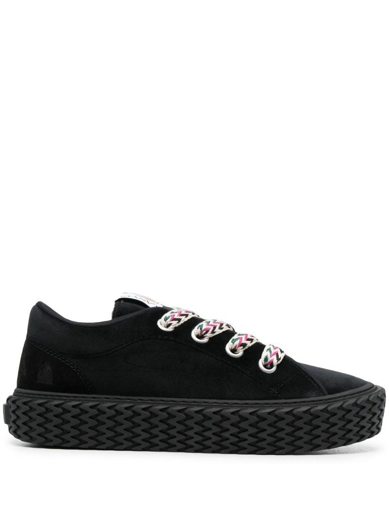 Black Contrast Lace Low-top Sneakers