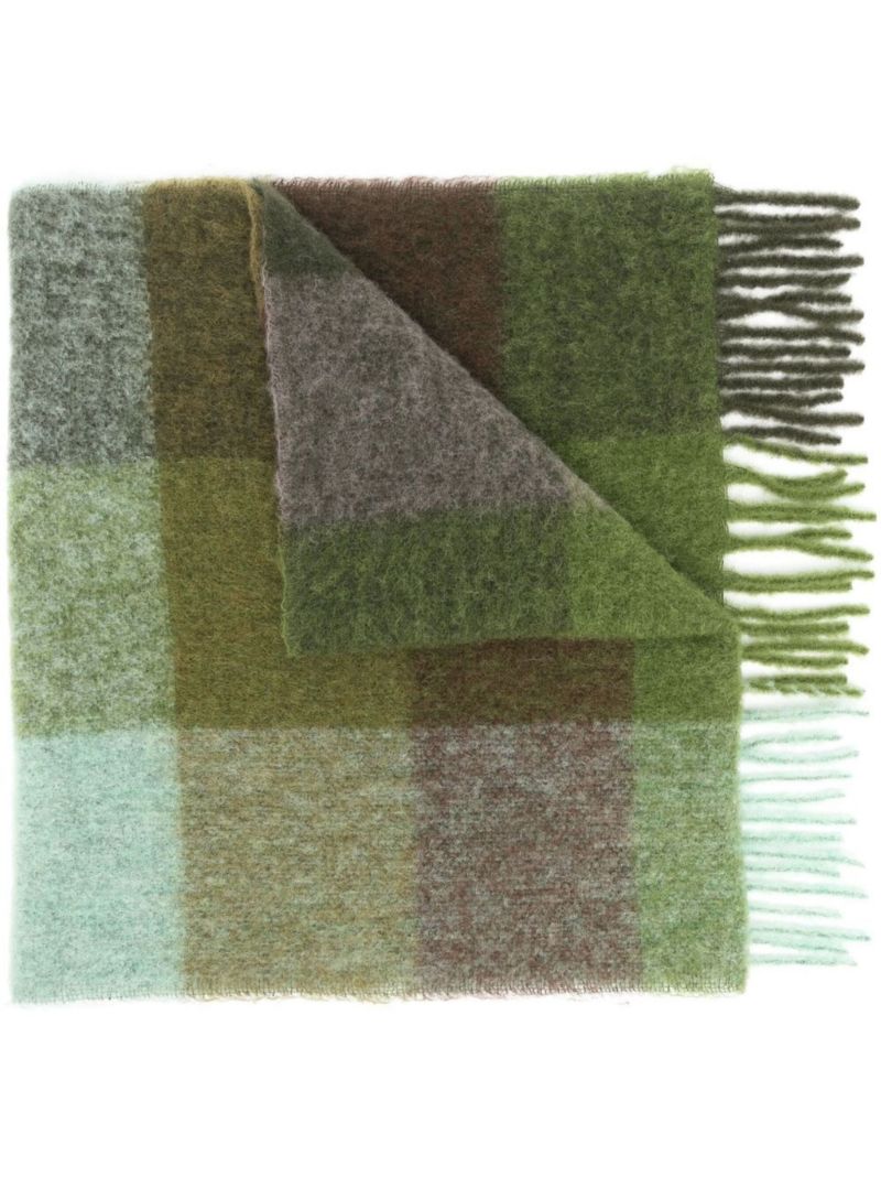 Green Fresia Check Scarf