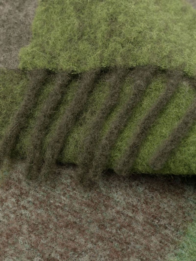 Green Fresia Check Scarf