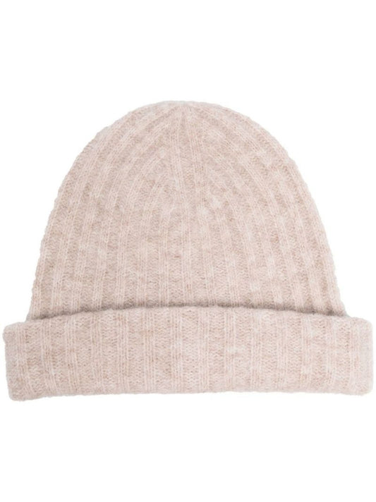Neutral Erica Ribbed Knit Beanie Hat