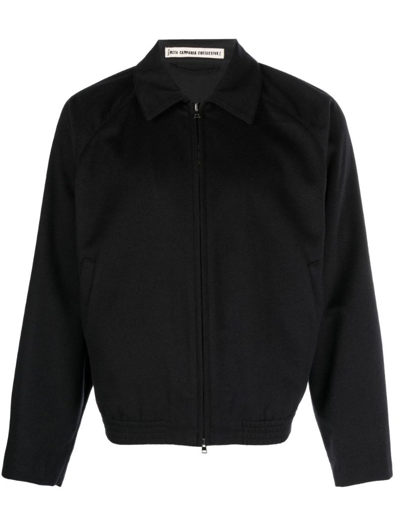 Blue Alain Zip-up Cashmere Jacket