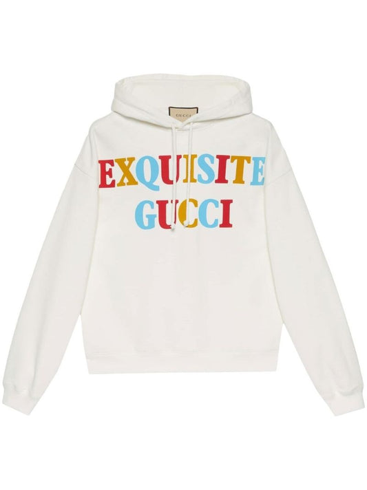 Neutral Logo Print Cotton Hoodie