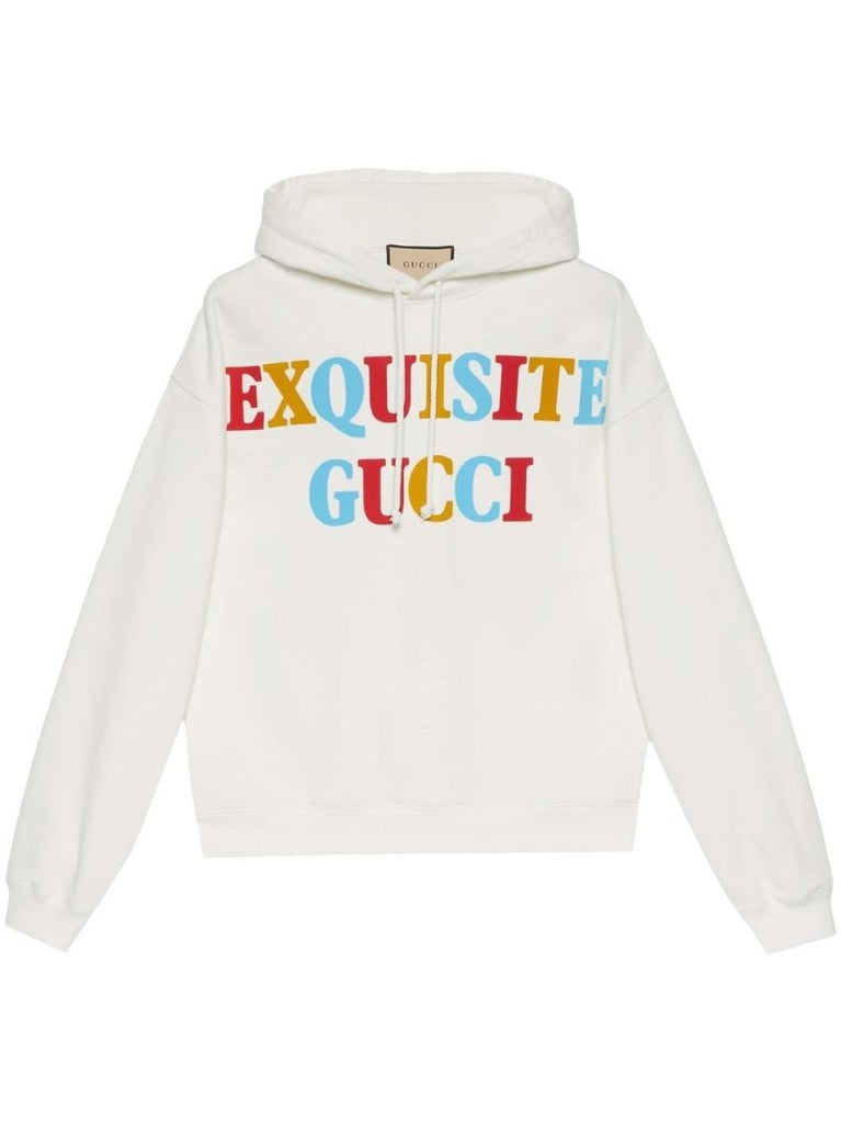 Neutral Logo Print Cotton Hoodie