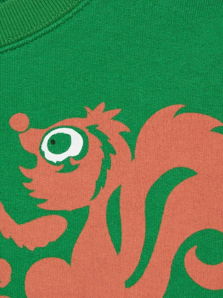 Green Retro Gucci Skunk Print Cotton Sweatshirt
