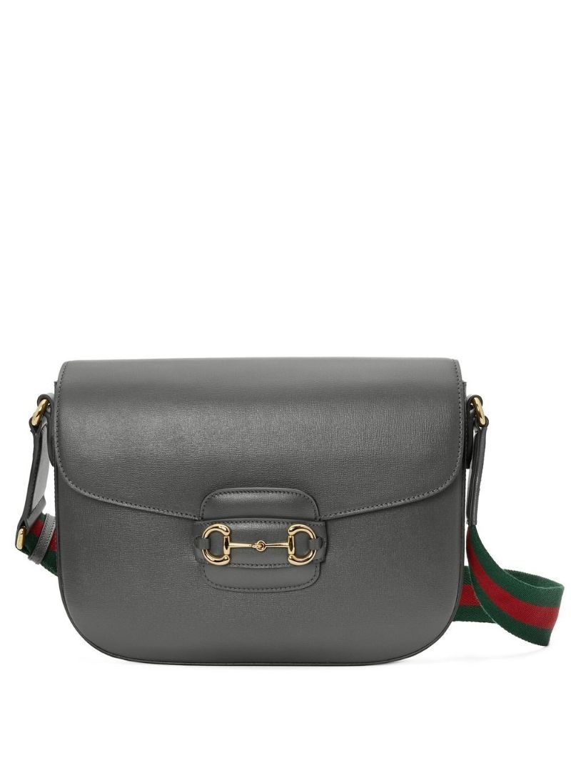 Grey 1955 Horsebit Shoulder Bag