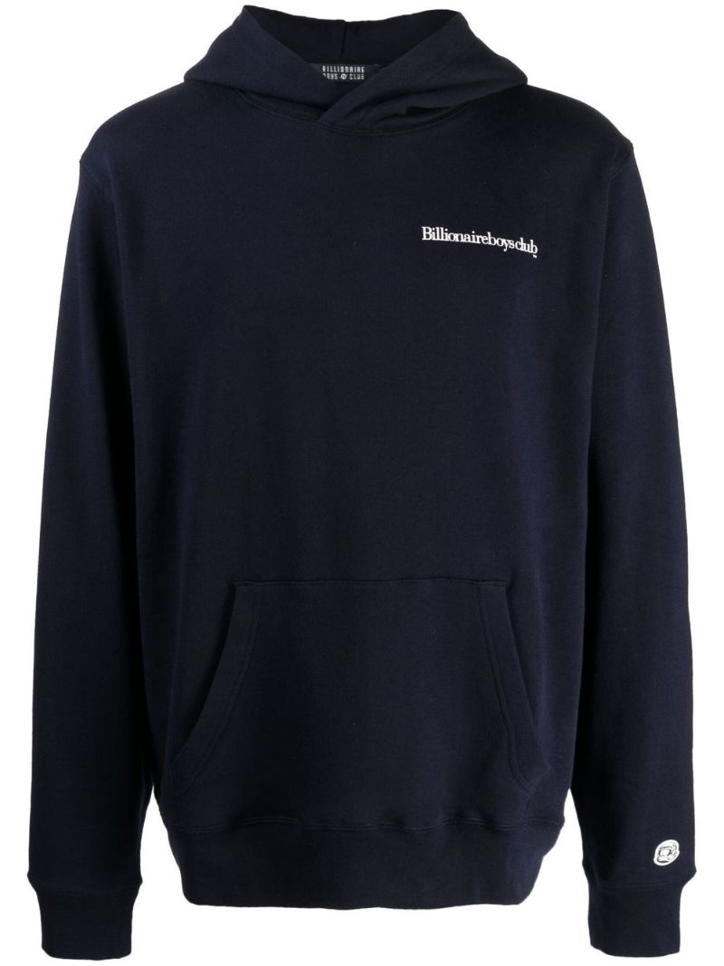 Blue Signal Popover Printed Cotton Hoodie