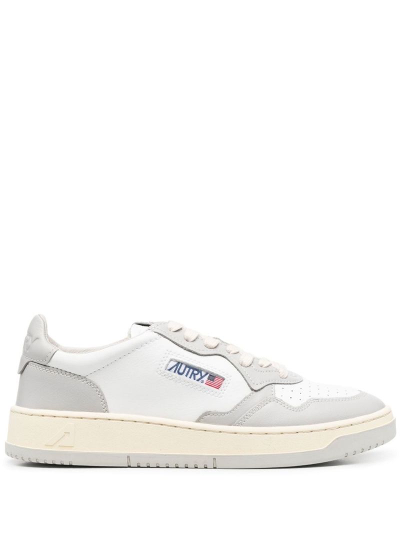 White Medalist Leather Sneakers