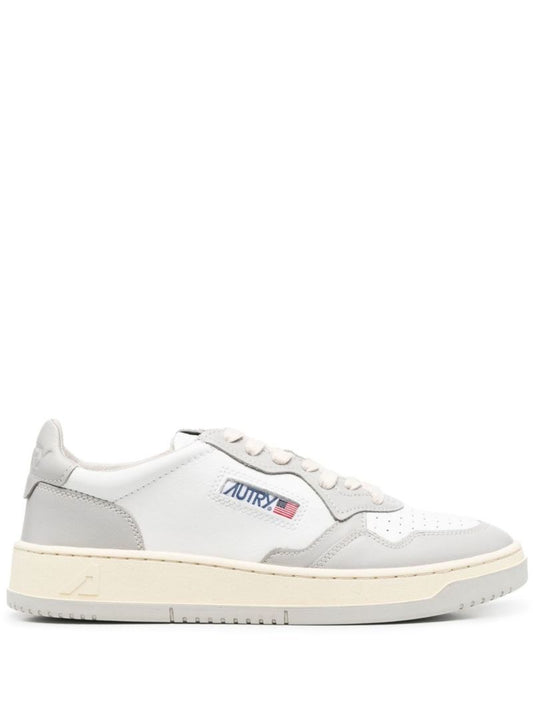 White Medalist Leather Sneakers
