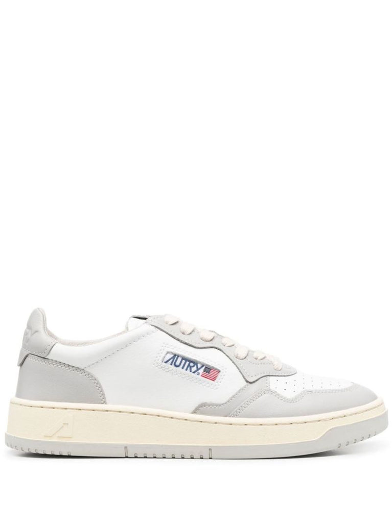 White Medalist Leather Sneakers