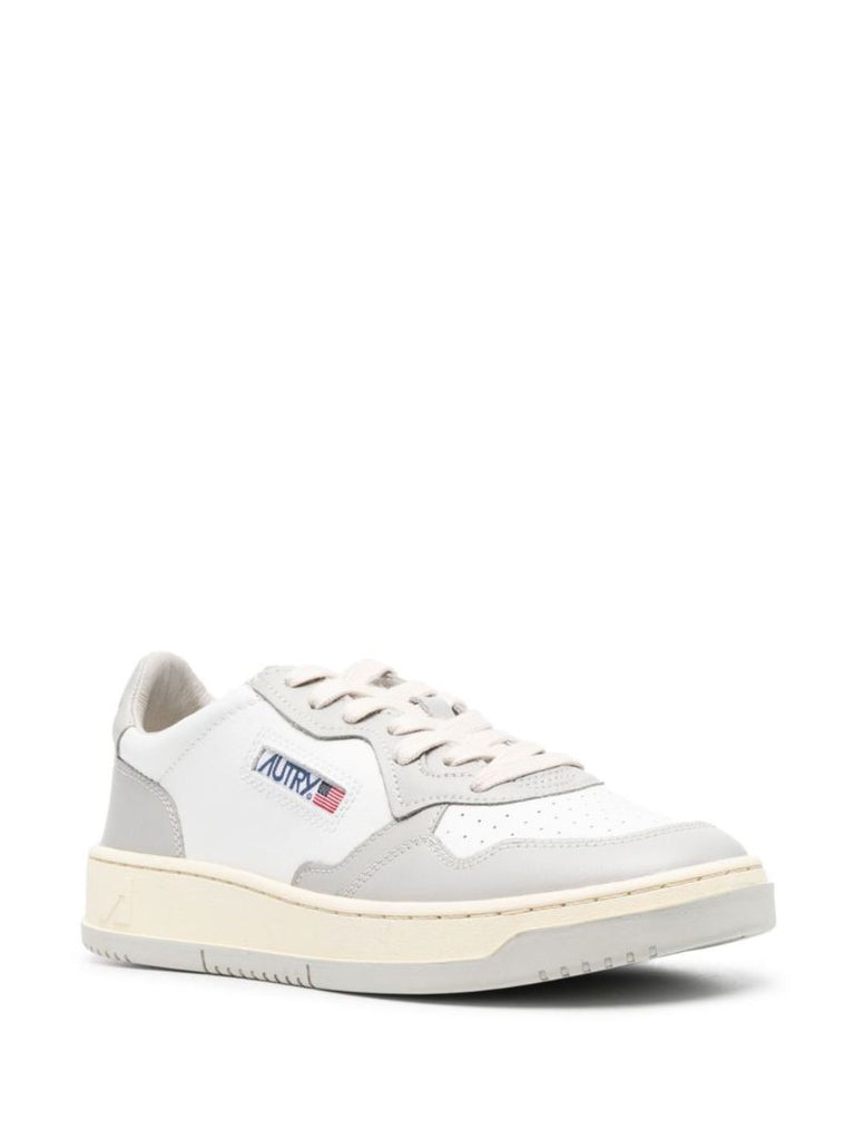 White Medalist Leather Sneakers
