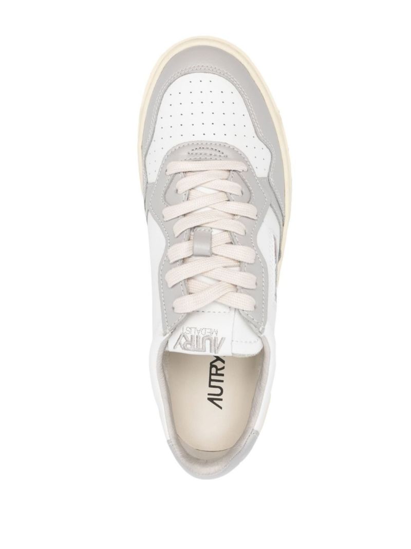 White Medalist Leather Sneakers