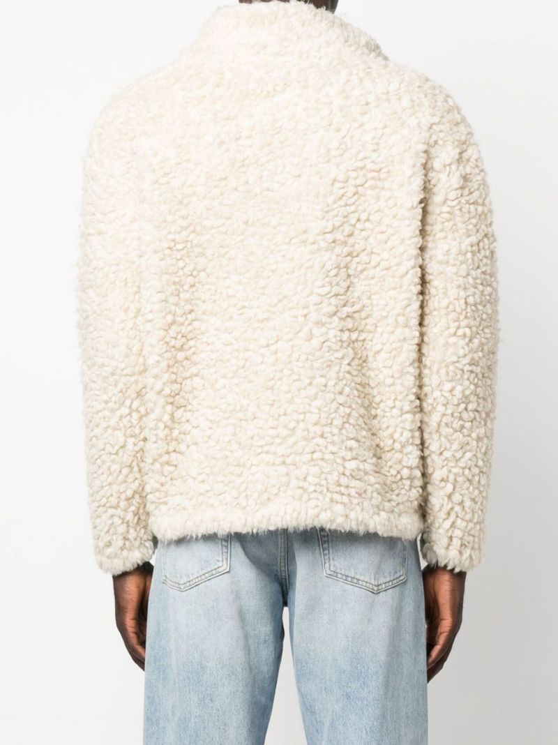 Neutral Half-zip Fleece Sweatshirt