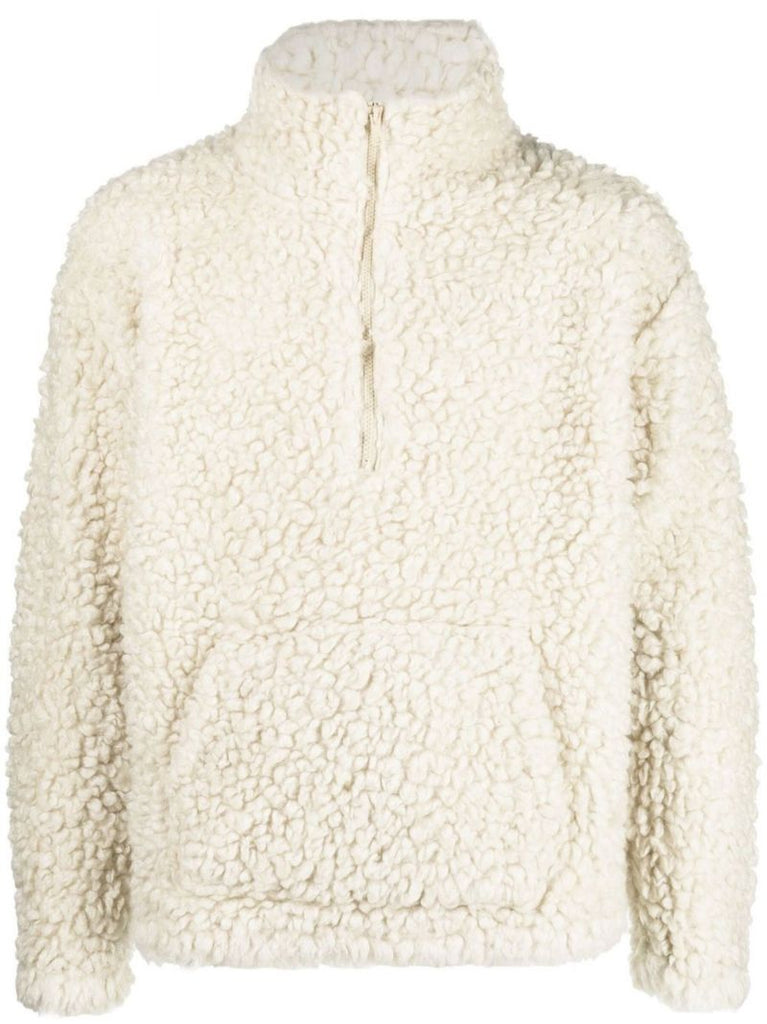 Neutral Half-zip Fleece Sweatshirt