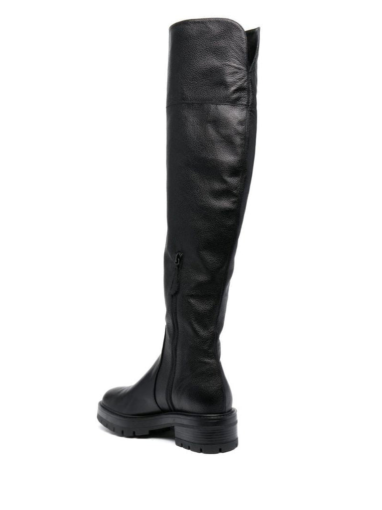 Black Whitney Knee-high Leather Boots
