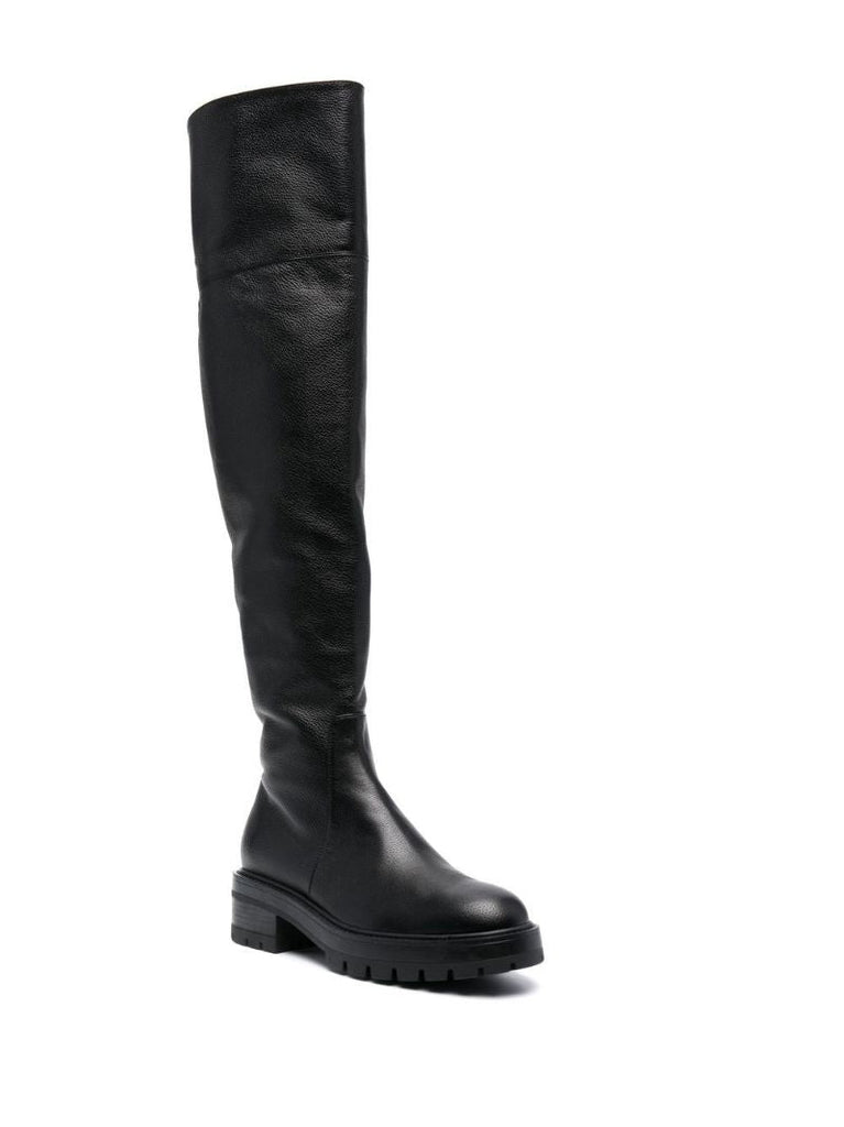 Black Whitney Knee-high Leather Boots
