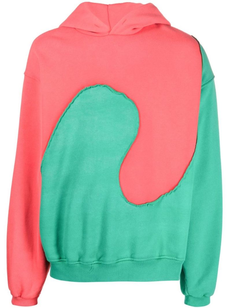 Red Waves Two-tone Hoodie