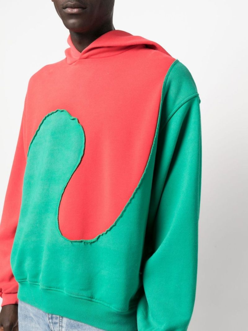 Red Waves Two-tone Hoodie