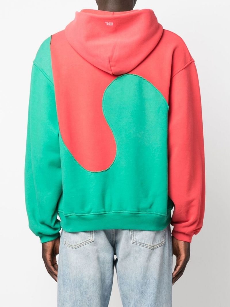 Red Waves Two-tone Hoodie