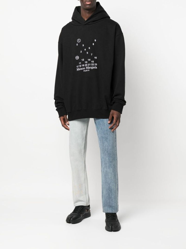 Black Logo Cotton Hoodie