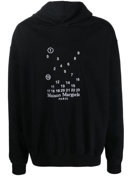Black Logo Cotton Hoodie
