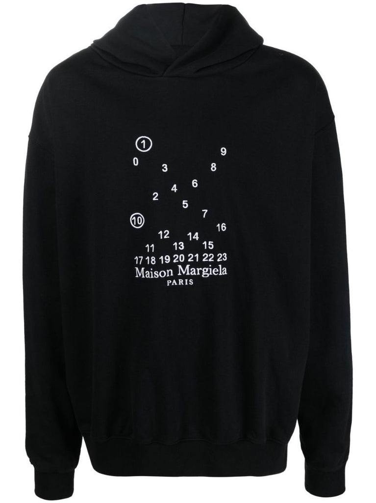 Black Logo Cotton Hoodie