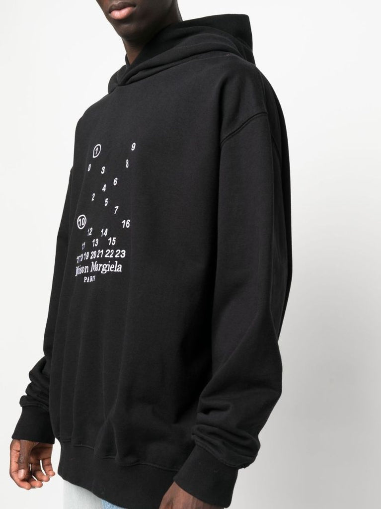 Black Logo Cotton Hoodie