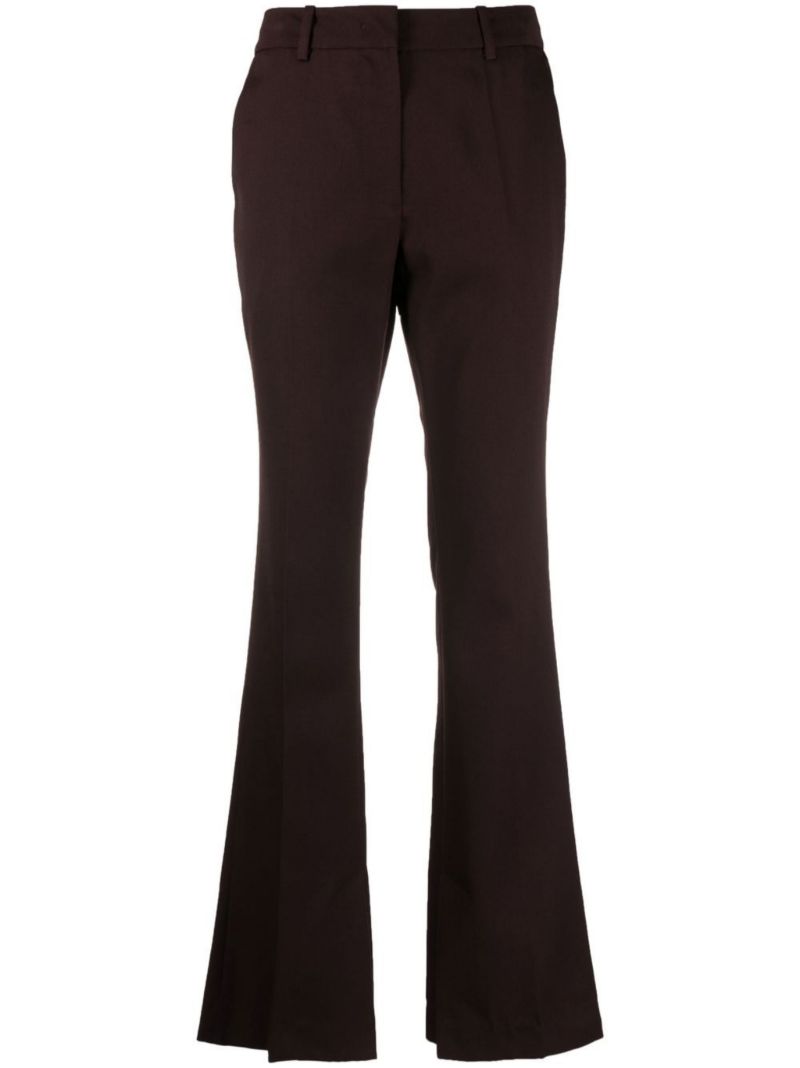 Red Wool Flared Trousers