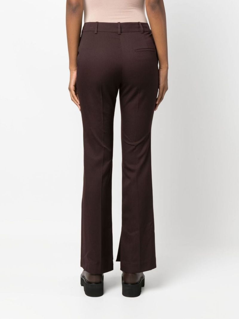 Red Wool Flared Trousers