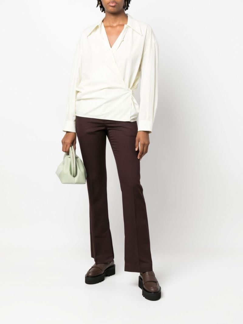 Red Wool Flared Trousers