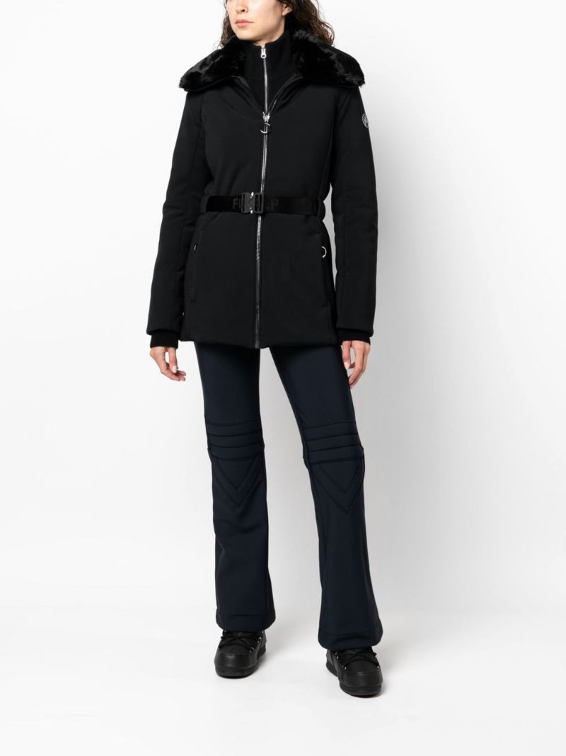 Black Clea Belted Ski Jacket