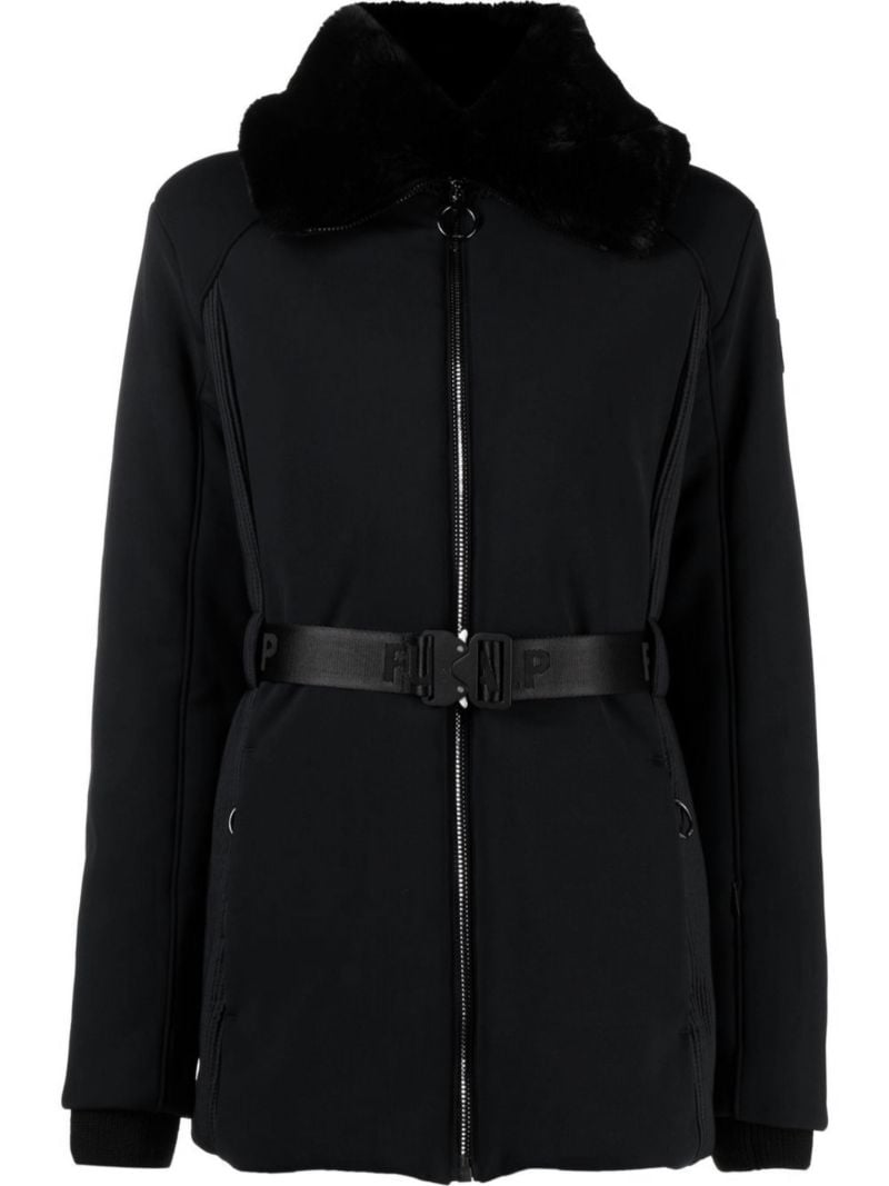 Black Clea Belted Ski Jacket