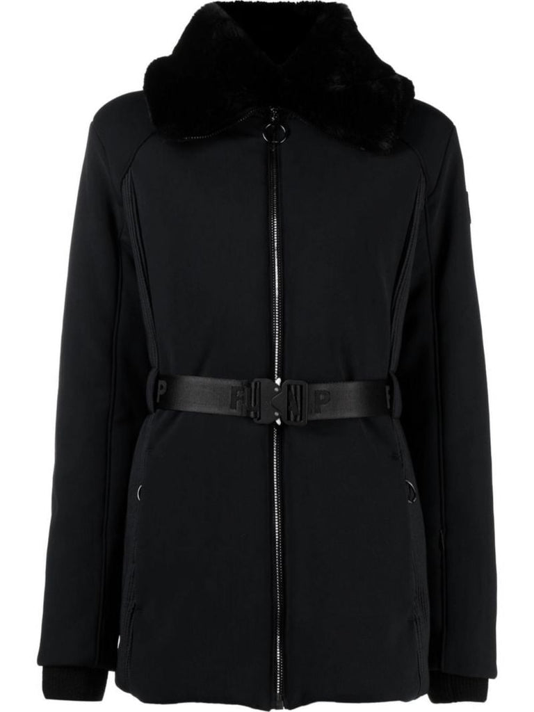Black Clea Belted Ski Jacket